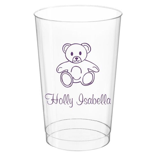 Little Teddy Bear Clear Plastic Cups
